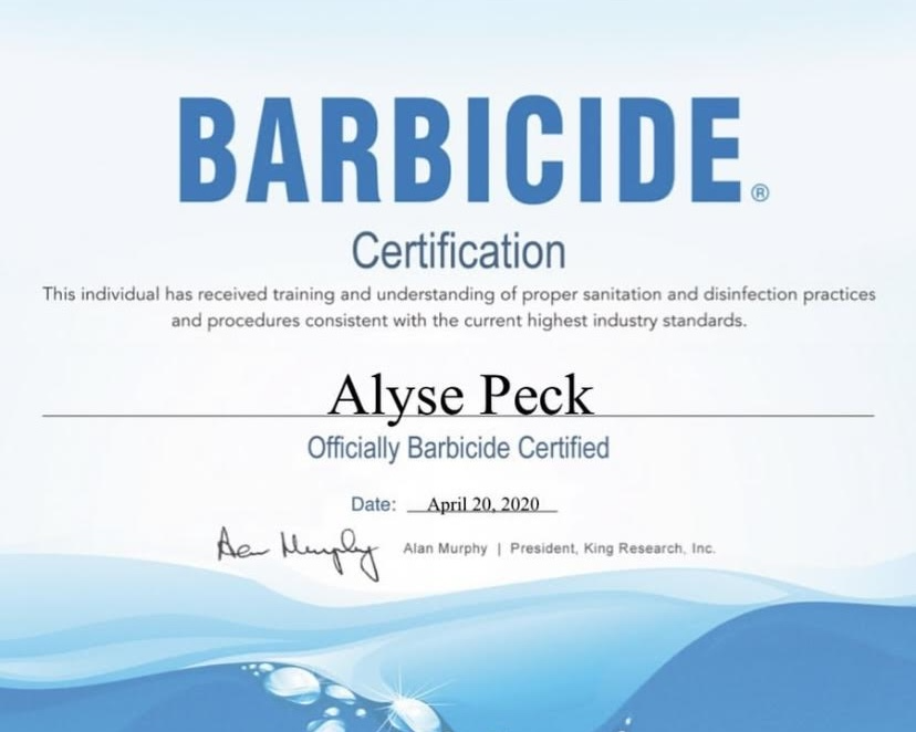 Barbicide Certification